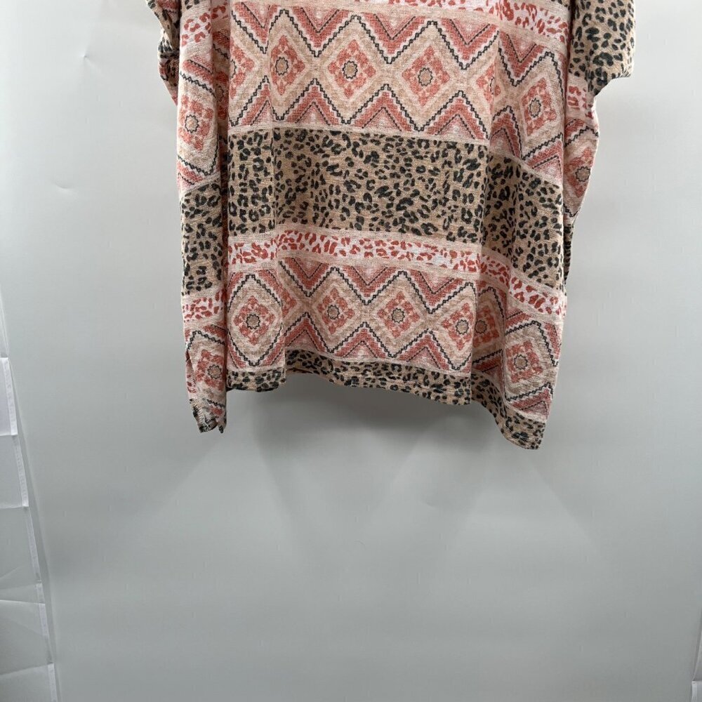 Cotton Bleu Women's Short Sleeve Mixed Print Top Mulitcolor Size Small - Picture 7 of 9